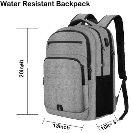 Classic 42L Extra Large Backpack, Anti Theft TSA Flight Approved Laptop Backpack for Men Women, 17.3 to 15.6 Inch Business Computer Backpack with USB Port, Water Resistant Teacher Nurse Travel School University College Weekender Daypack, Grey