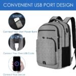 Classic 42L Extra Large Backpack, Anti Theft TSA Flight Approved Laptop Backpack for Men Women, 17.3 to 15.6 Inch Business Computer Backpack with USB Port, Water Resistant Teacher Nurse Travel School University College Weekender Daypack, Grey