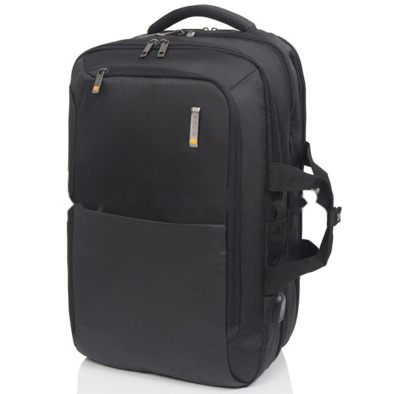 American Tourister Segno V Black 15.6″ with USB & Rain Cover