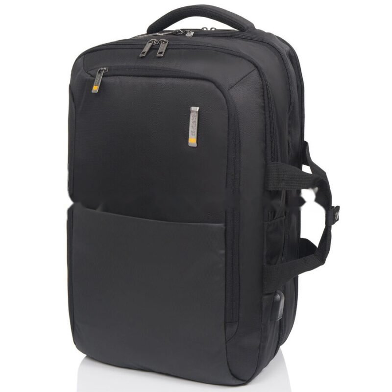 American Tourister Segno V Black 15.6″ with USB & Rain Cover