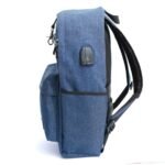 Travel backpack for Mens & Women With USB Port & Aux for headphone blue