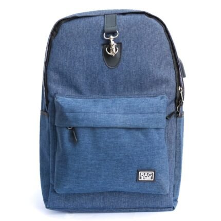 Travel backpack for Mens & Women With USB Port & Aux for headphone blue