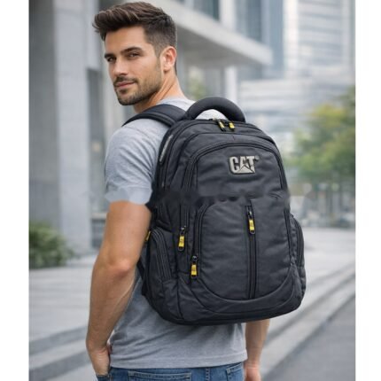 Caterpillar Business Travel Backpack with USB Charging Port & AUX Cable 15.6″ with Bubble Padding Laptop Compartment with Rain Cover Men & Women Model 9443A#-19