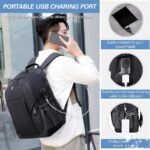 CLASSIC Laptop Backpack Water Resistant Business Travel Bag with USB Charging Port Anti-Theft College School Computer Backpack Travel Casual Hiking Daypack 15.6 Inch Computer