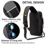 Fashion Men Sling Bag Pack with Lock Waterproof -Theft Chest Bag with USB Charging Port Shoulder Bag Body Backpack