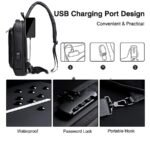 Fashion Men Sling Bag Pack with Lock Waterproof -Theft Chest Bag with USB Charging Port Shoulder Bag Body Backpack