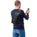 Fashion Men Sling Bag Pack with Lock Waterproof -Theft Chest Bag with USB Charging Port Shoulder Bag Body Backpack