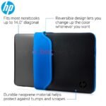 HP 14 Inch (35.5 cm) Black & Blue Reversible Neoprene Sleeve for Laptop/Chromebook/Mac Y7B87AV
