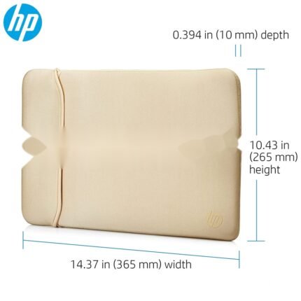 HP Neoprene Reversible Sleeve – Black/Gold (Up to 14″ ) 2UF59AA#ABB