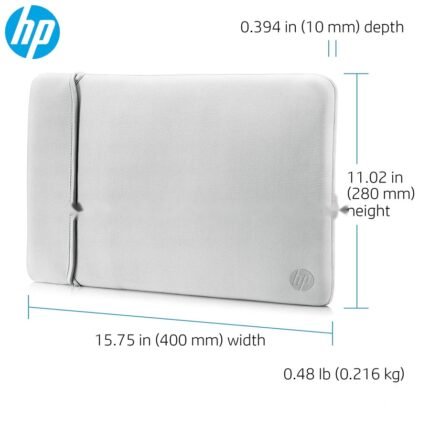 HP Sil Chroma Sleeve Reversible Neoprene Sleeve for Laptops, Tablets, 15.6 Inches, Black/Silver P/N L07774-301