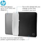 HP Sil Chroma Sleeve Reversible Neoprene Sleeve for Laptops, Tablets, 15.6 Inches, Black/Silver P/N L07774-301