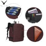 Hynes Eagle 38L Flight Approved Weekender Carry on Backpack, Brown