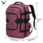 Hynes Eagle Travel Backpack 40L Flight Approved Carry on Backpack, Red Violet