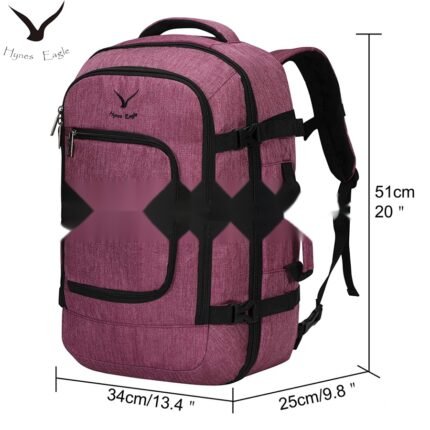 Hynes Eagle Travel Backpack 40L Flight Approved Carry on Backpack, Red Violet