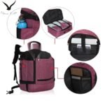 Hynes Eagle Travel Backpack 40L Flight Approved Carry on Backpack, Red Violet