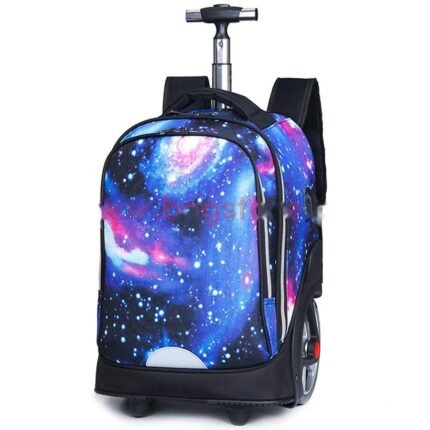 MYALQ Kids Trolley Luggage Bag 35L Trolley Backpack for Children and Adults 2 Spinner Wheels Rolling Luggage 50 cm With Usb Port & Rain Cover (Multicolour)