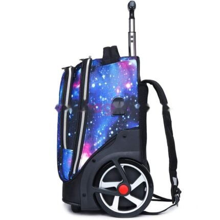 MYALQ Kids Trolley Luggage Bag 35L Trolley Backpack for Children and Adults 2 Spinner Wheels Rolling Luggage 50 cm With Usb Port & Rain Cover (Multicolour)