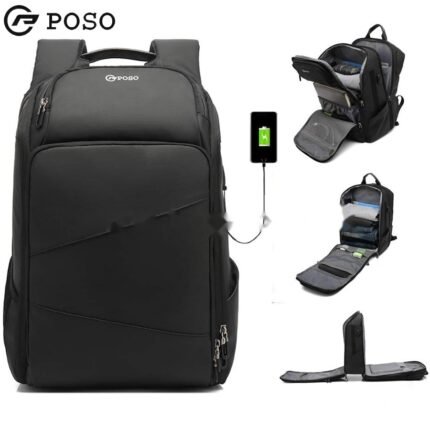 POSO 17″ Laptop Backpack TSA Travel Backpack black Model PS-655