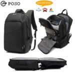 POSO 17″ Laptop Backpack TSA Travel Backpack black Model PS-655