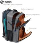 POSO BUSINESS TRAVEL 17.3 LAPTOP BACKPACK MODEL PS-501 GREY
