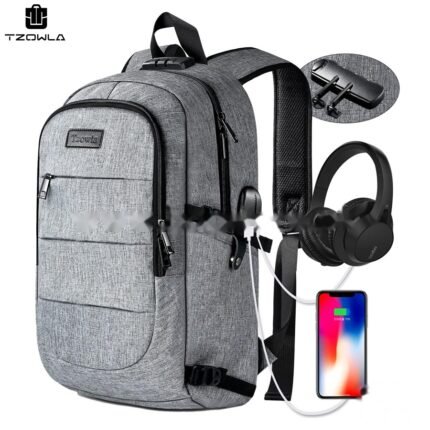 Tzowla Laptop Backpack Water Resistant Anti-Theft Travel Bag with USB Charging Port and Lock 14/15.6 Inch Computer Business Backpacks for Women Men Gift,Bookbag Casual Hiking Daypack